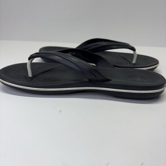 NWOT Crocs Crocband Flip Flops Mens 7 Women’s 9 SANDAL THONG SHOWER BEACH Black - Picture 9 of 9